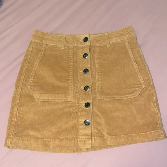 Orange corduroy mini skirt - Picture 1 of 3